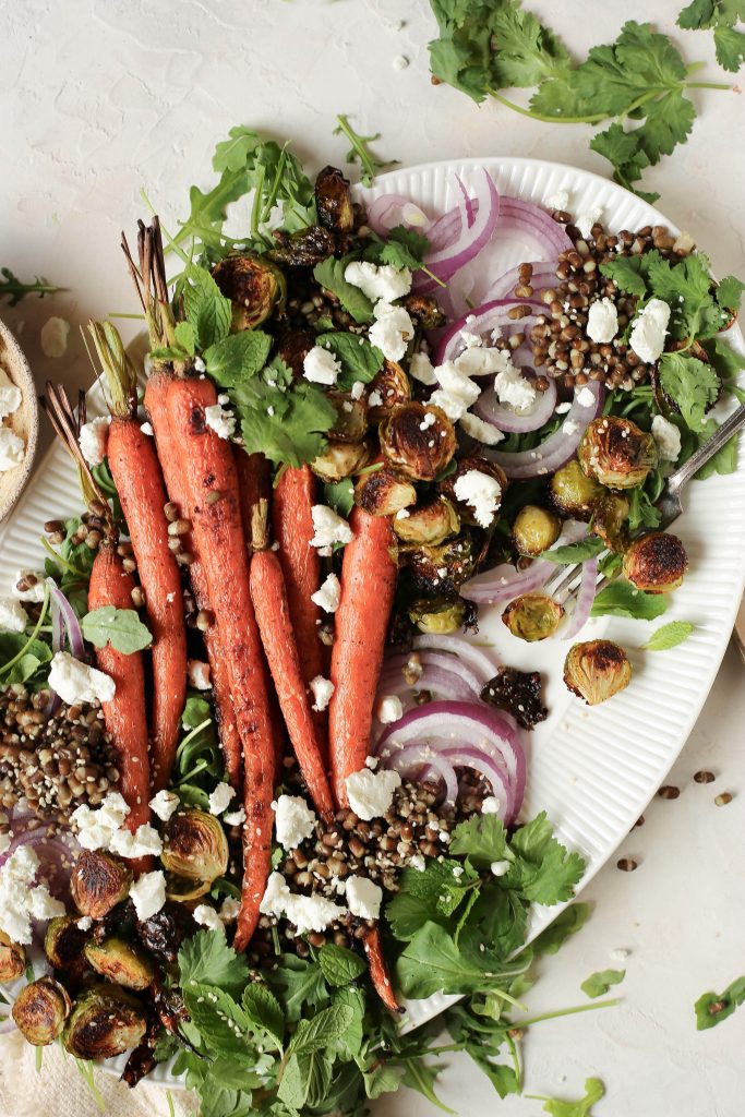 Roasted carrot and lentil salad.