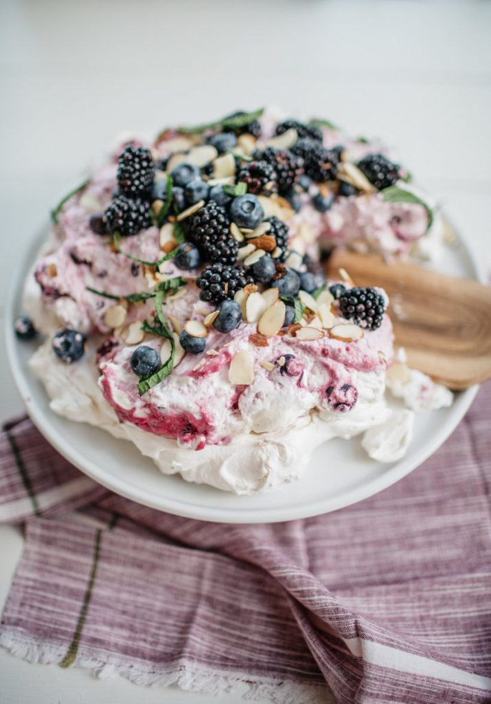 Pavlova With Almond And Blackberry Cream