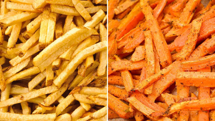 French fries (left). French fries (right).