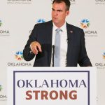 Oklahoma Governor Kevin Stitt addresses the media June 23 in the Capitol's Blue Room.