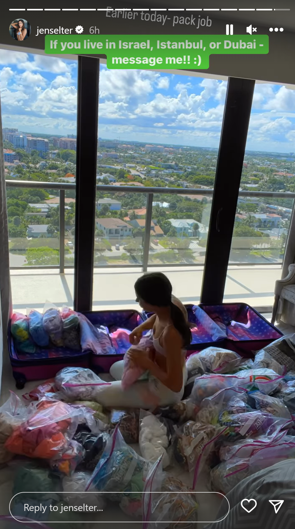 Jen Selter is packing for her trip to Israel