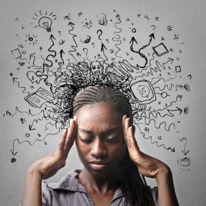 Woman suffering from anxiety.