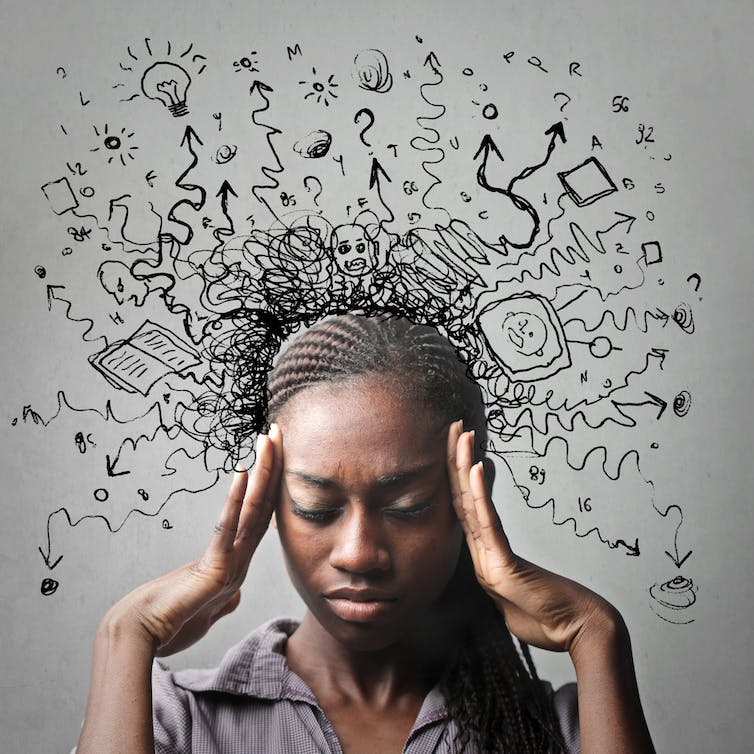 Woman suffering from anxiety.