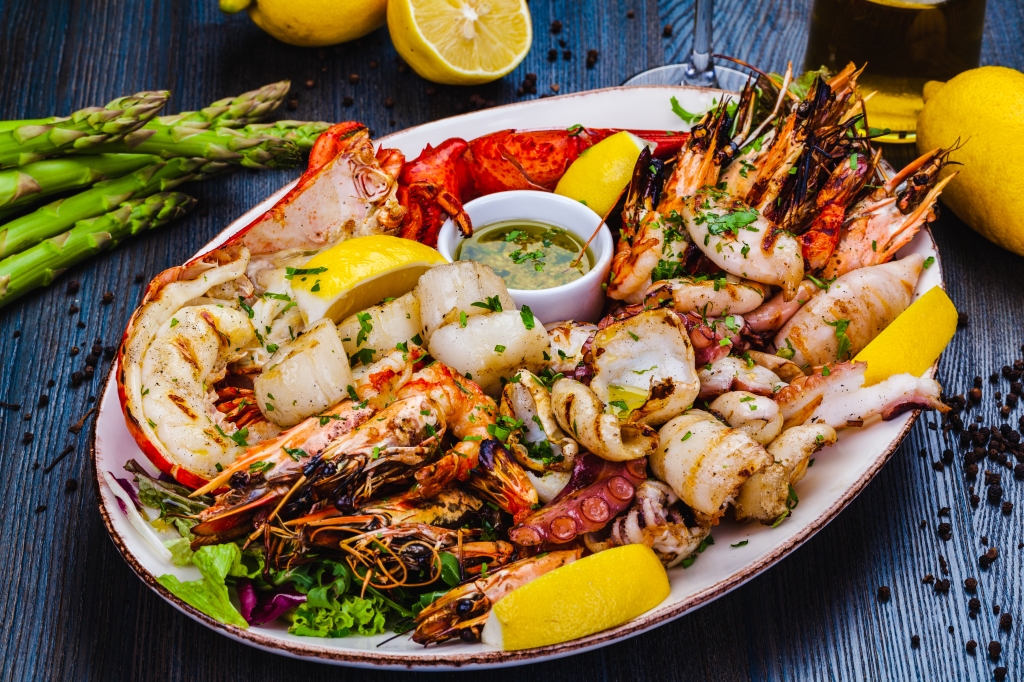 image of a plate of seafood